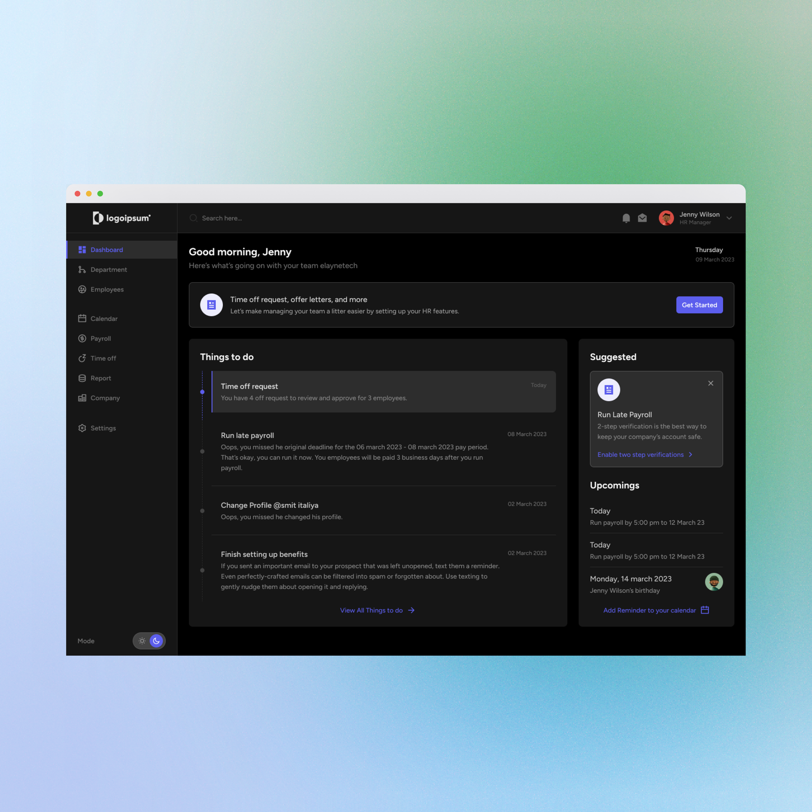 HRMS Dashboard Design